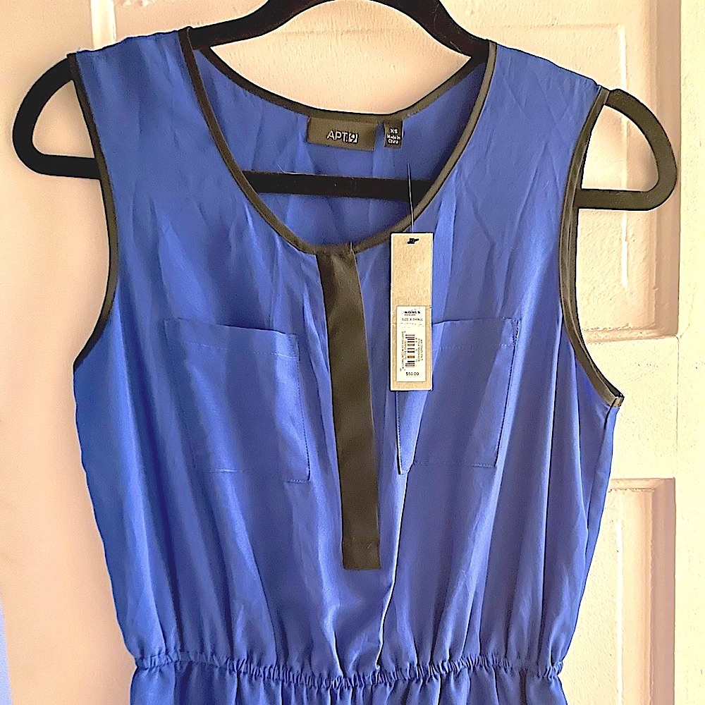 Blue sleeveless dress